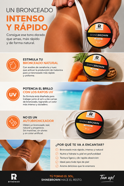 SHINEBROWN · Consigue un Bronceado Más Intenso y Duradero